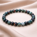 Natural Bloodstone Crystal Bead Bracelet - 8mm Round Healing Stone Energy Bracelet